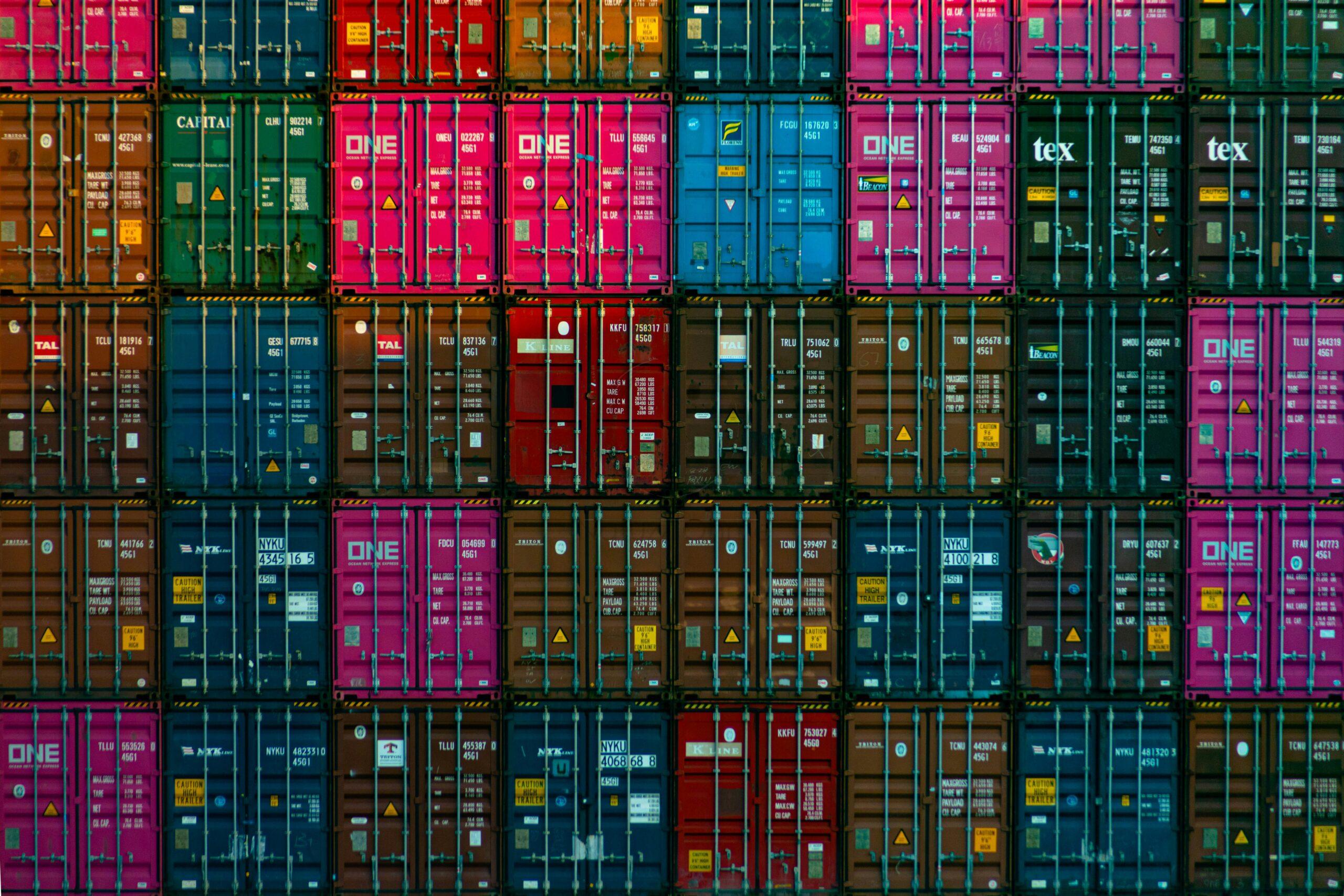shipping furniture container ready to be shipped
