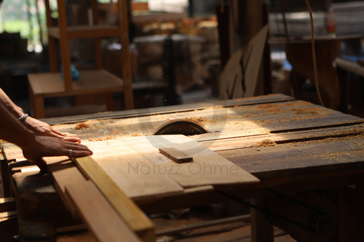 material process wood furniture